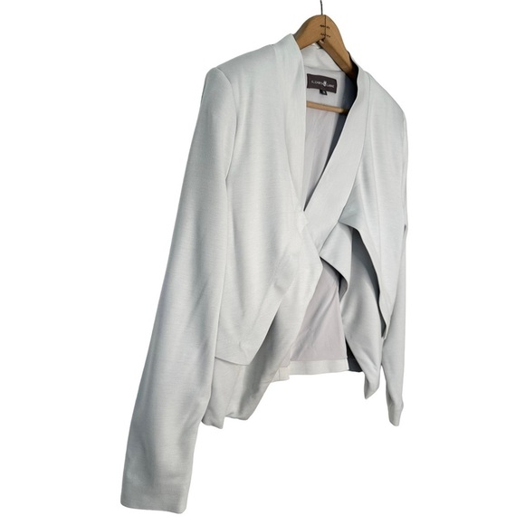 Elizabeth & Clarke | Gray Open Ponte Knit Blazer with Stain Tech Size 6 - Picture 3 of 12